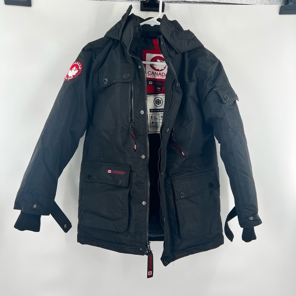 Canada weather gear black coat jacket size M ski snow